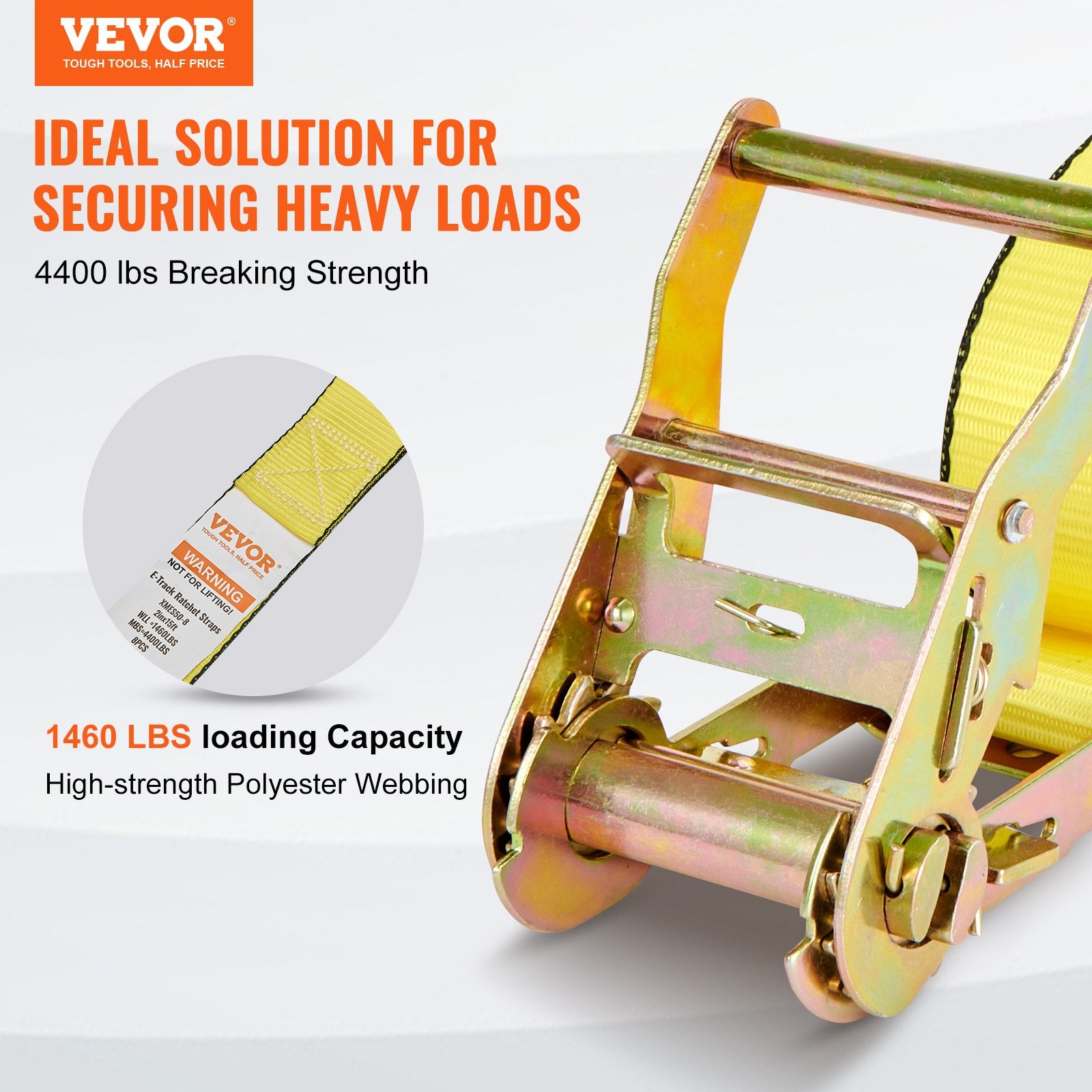 Ratchet straps securing cargo in truck bed