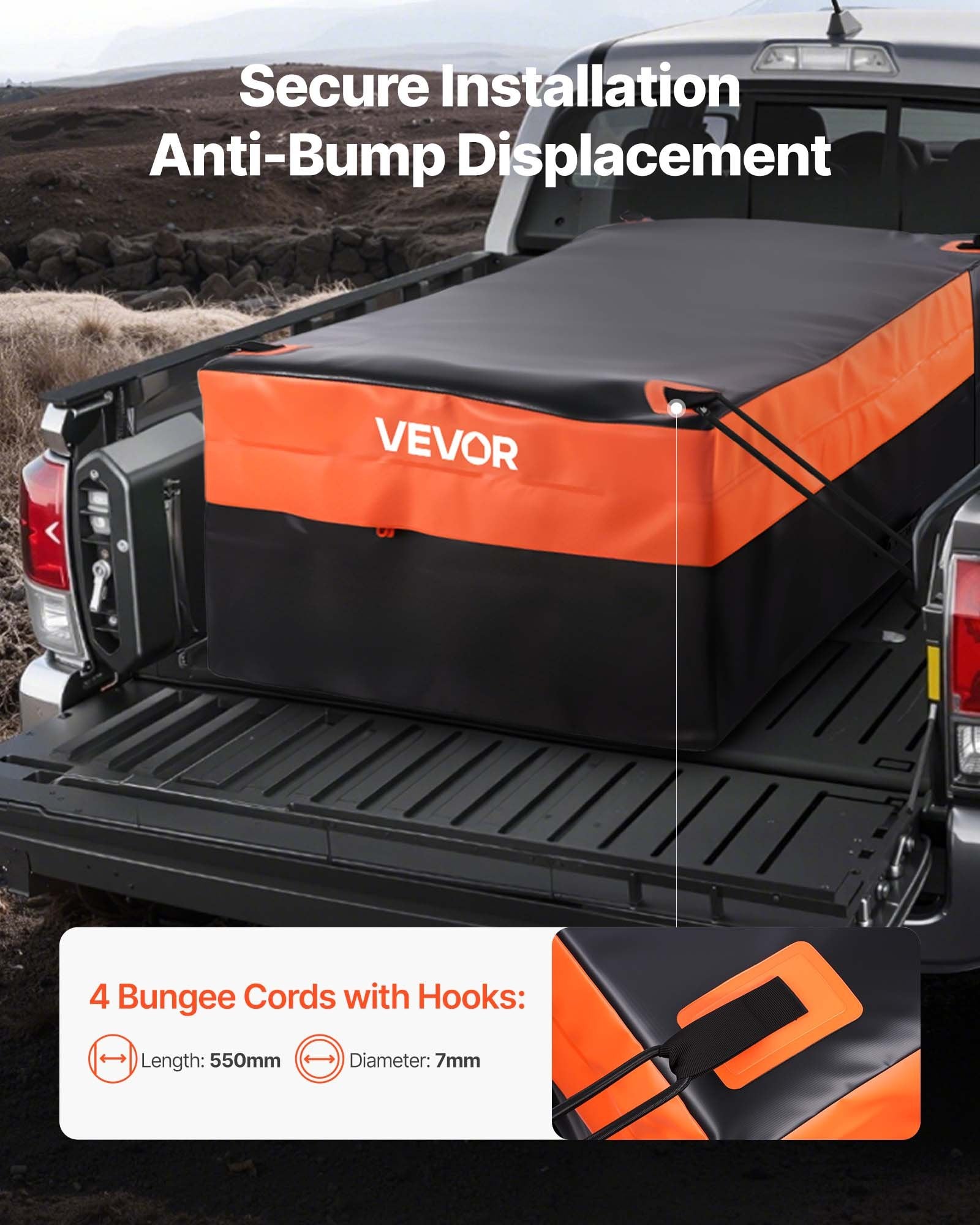 Truck bed cargo bag interior storage space