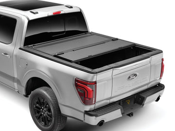 Truck bed with BAKFlip MX4 hard folding tonneau cover