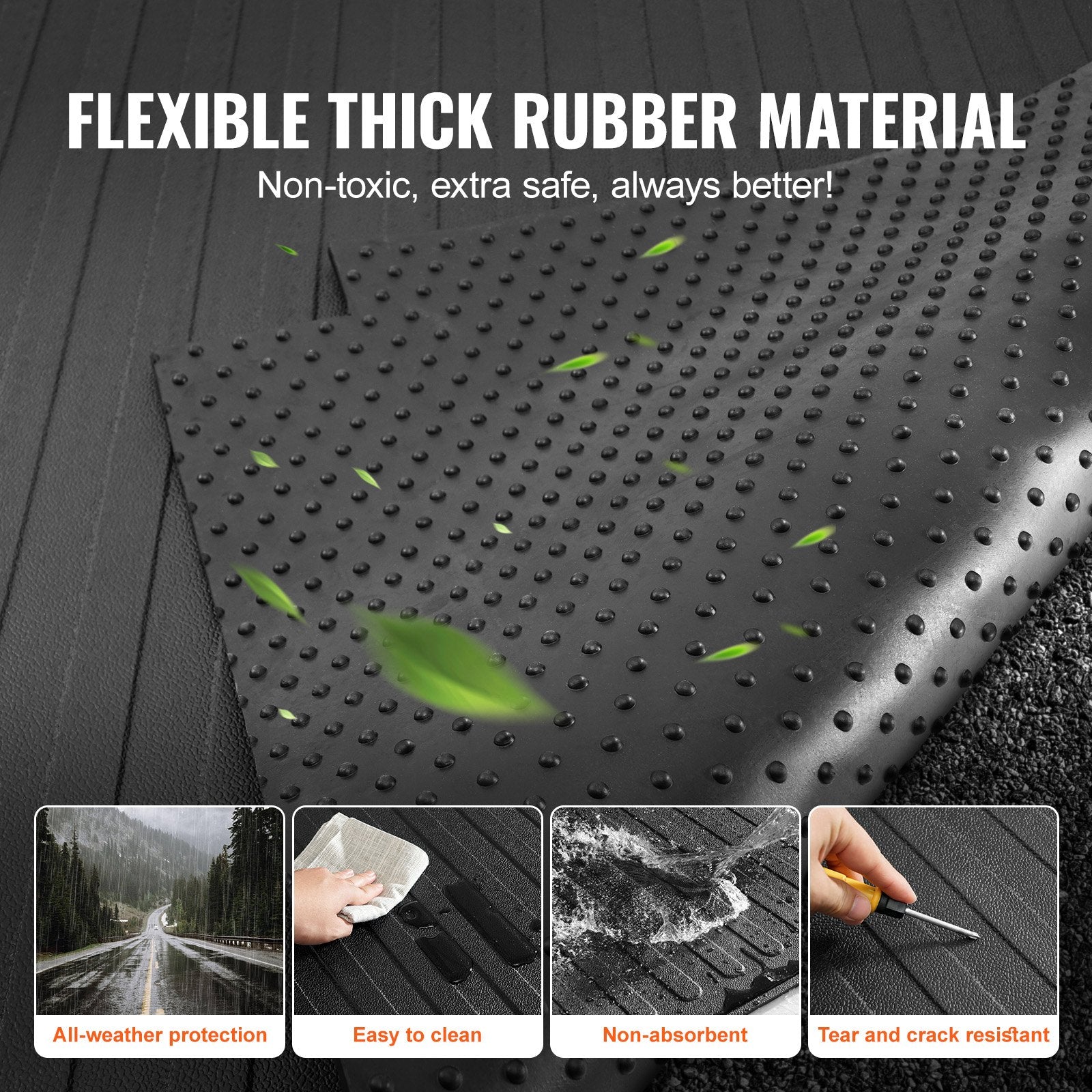 Truck bed mat non-slip ribbed surface detail