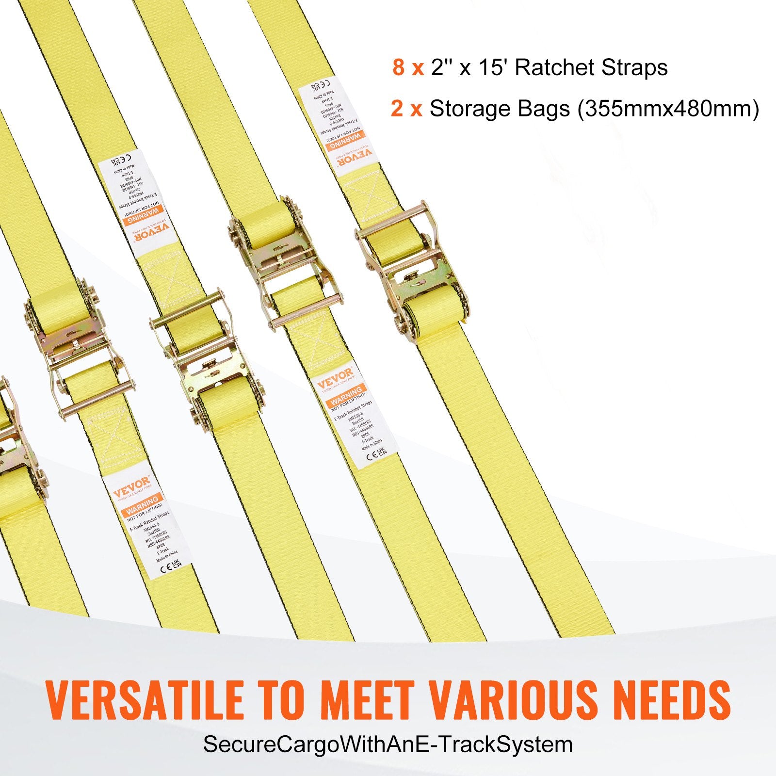 E-track hook end on ratchet tie-down strap