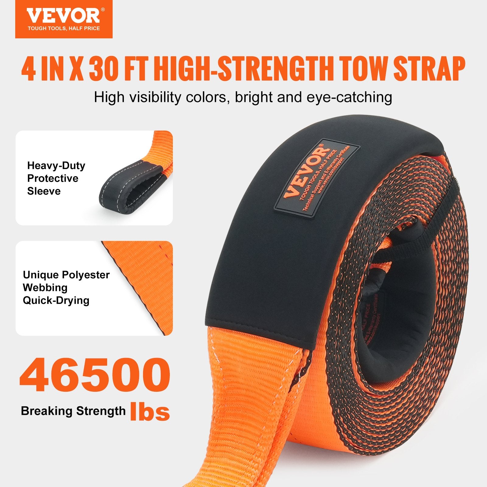 4 inch wide tow strap webbing detail