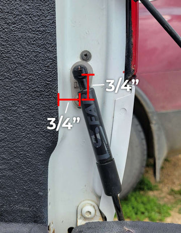Tailgate Assist Slow-Down Strut Kit - installation view
